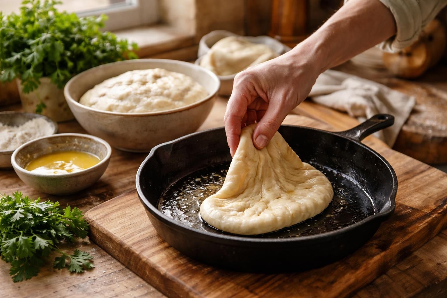 découvrez comment préparer un pain naan artisanal moelleux à la poêle grâce à notre recette facile et rapide, pour un pain traditionnel fait maison parfait à chaque fois.