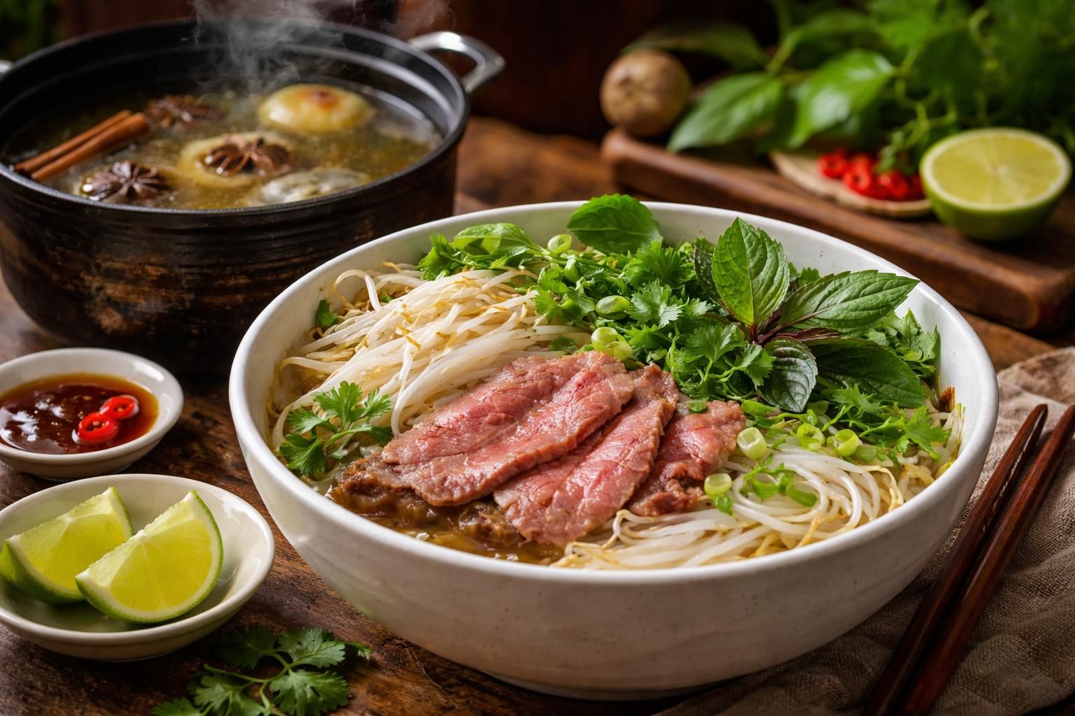 découvrez notre recette traditionnelle de pho maison avec un bouillon longuement mijoté pour un goût authentique et riche en saveurs.